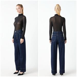 Grey Lab Rhinestone Black Mesh Bodysuit Size Medium Turtle Neck Long Sleeve New